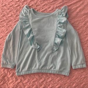 Blue ruffled long sleeve shirt for kids